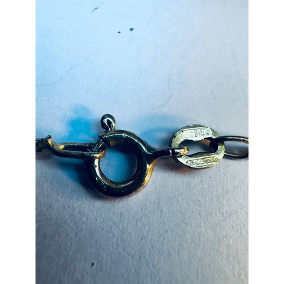 Sterling Silver 925 Cross Pendant Necklace w/ Clear Stones, 20” Chain Vintage - Picture 6 of 11